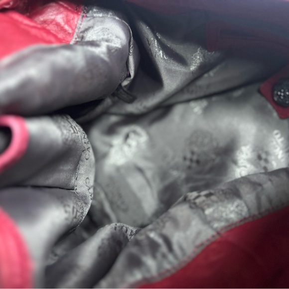 Vince Camuto Vintage Elegant Red Leather with flower side Women's Bag - Picture 8 of 14